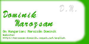 dominik marozsan business card