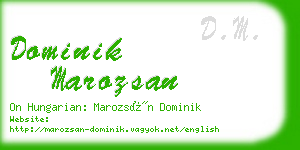 dominik marozsan business card